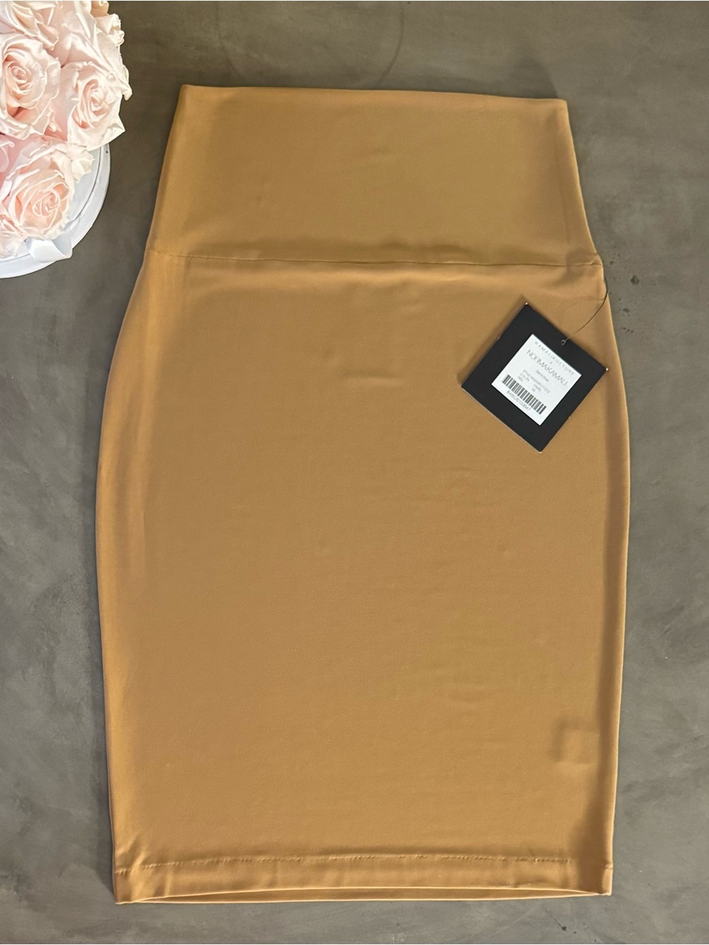 Norma Kamali x KAMALIKULTURE Skirt to Knee in Camel